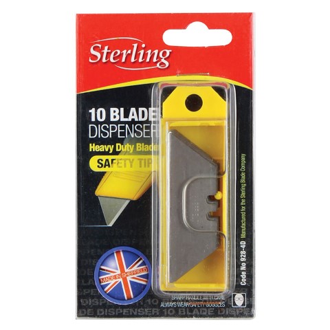 STERLING HEAVY DUTY TRIMMING KNIFE BLADE SAFETY TIP DISPENSER OF 10